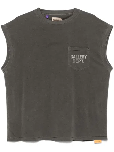 Gallery Dept. Logo-print Sleeveless T-shirt In Vintage Black