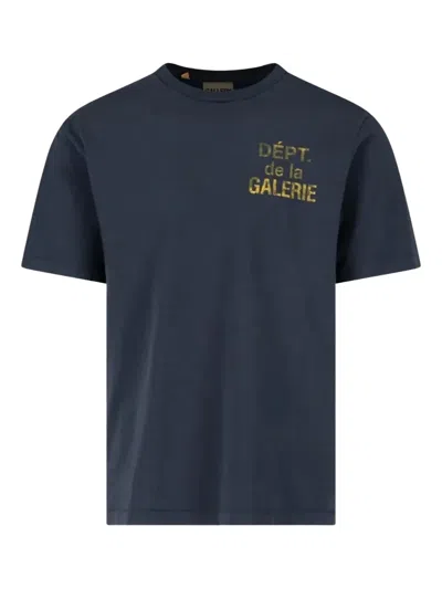Gallery Dept. Logo-print Cotton-jersey T-shirt In Blue