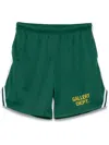 Gallery Dept. Venice Court Wide-leg Logo-print Webbing-trimmed Mesh Shorts In Green