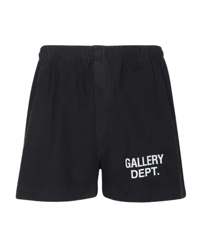 Gallery Dept. Logo Printed Shorts In Black