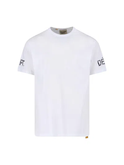Gallery Dept. White Contrast Logo Straight Hem T-shirt