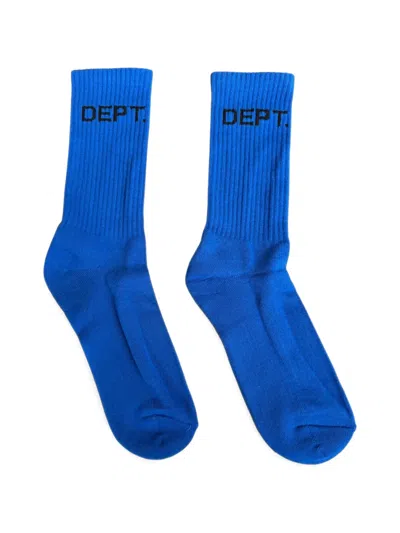 Gallery Dept. Logo-intarsia Ribbed Socks In Blue