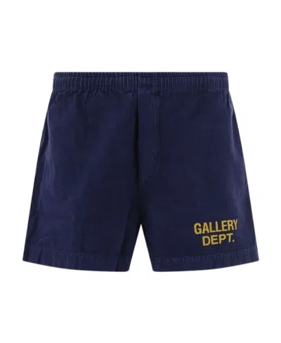Gallery Dept. Logo-print Deck Shorts In Blue