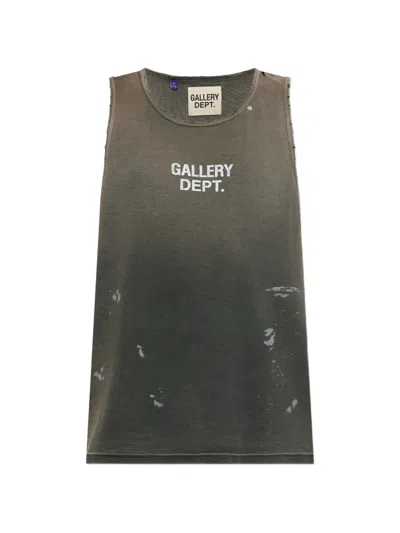 Gallery Dept. Logo-print Distressed Singlet In Gray