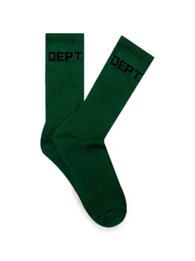 Gallery Dept. Logo-print Ribbed Socks In Green