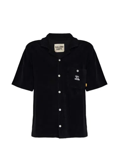 Gallery Dept. French Parker Logo-print Terry-cloth Shirt In Black