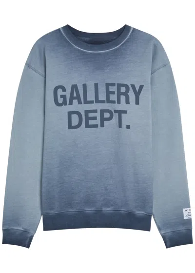 Gallery Dept. Logo-print Washed Cotton Sweatshirt In Blue