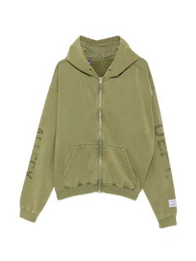 Gallery Dept. Logo-print Zip-fastening Hoodie In Green