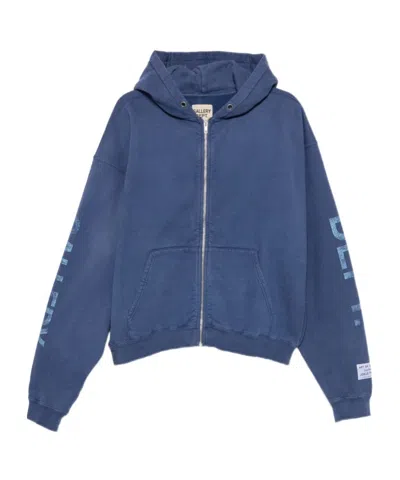 Gallery Dept. Long-sleeved Hooded Sweatshirt In Blue