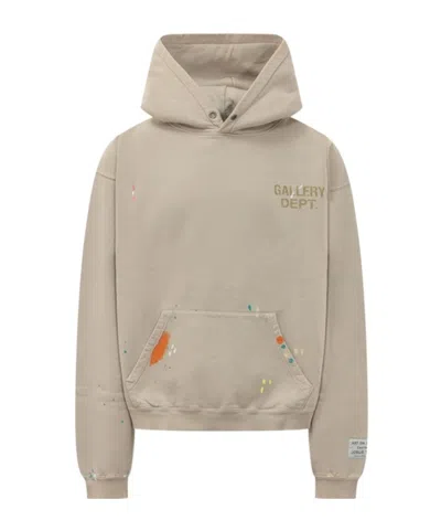Gallery Dept. Beige Graphic Hood Sweatshirt In Brown