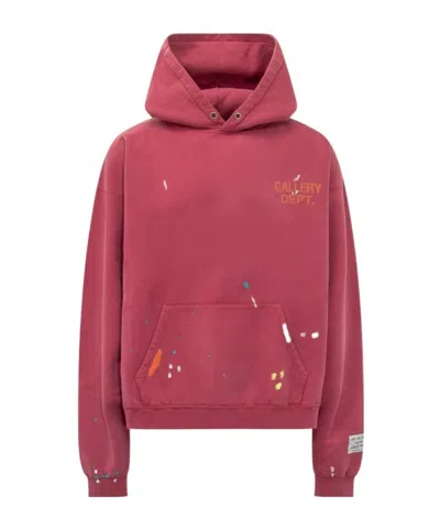 Gallery Dept. Red Graphic Hood Sweatshirt In Burgundy