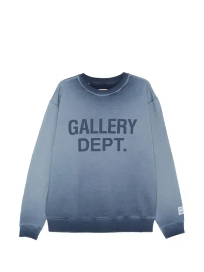 Gallery Dept. Logo-print Washed Cotton Sweatshirt In Blue