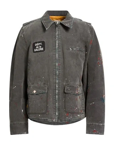 Gallery Dept. Man Jacket Military Green Size L Cotton, Silk In Gray