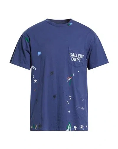 Gallery Dept. Man T-shirt Navy Size Xl Cotton In Blue