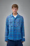 Gallery Dept. Mens Blue Multi Marley Flannel Checked Cotton Shirt In Blue