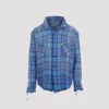 Gallery Dept. Mens Blue Multi Marley Flannel Checked Cotton Shirt In Blue