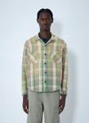 Gallery Dept. Mens Light Green Marley Plaid-print Cotton Flannel Shirt In Green