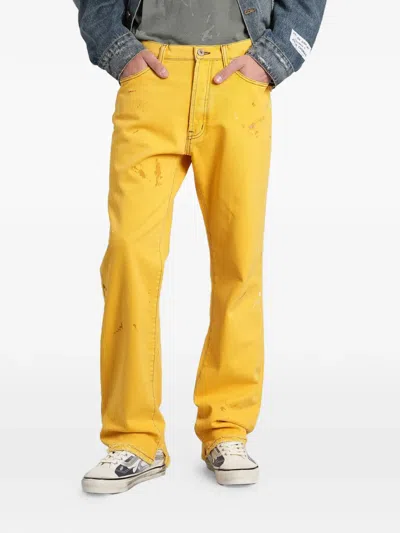 Gallery Dept. Marley Paint-splatter Jeans In Yellow