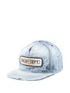 Gallery Dept. Distressed Denim Curved Brim Cap In Blue