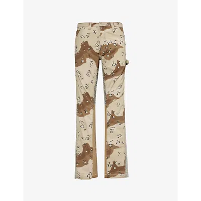Gallery Dept. Gallery Dept Mens Chocolate Chip Choc Chip Camo-pattern Straight-leg Cotton Trousers