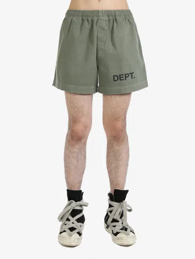 Gallery Dept. Logo-print Cotton Shorts In Green