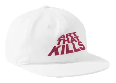 Pre-owned Gallery Dept. Men's  Atk Embroidered Cottontwill Baseball Cap In White