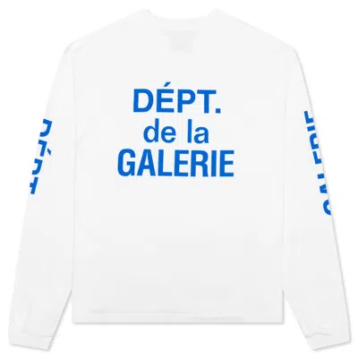 Pre-owned Gallery Dept. Men's  French Collector Long Sleeve Tee Shirt In White Blue