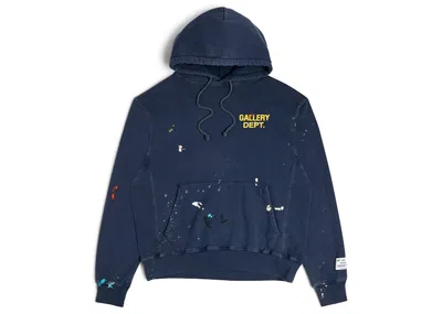 Pre-owned Gallery Dept. Men's  Paint Logo Hoodie In Vintage Navy Blue