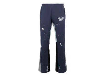 Pre-owned Gallery Dept. Men's  Painted Flare Sweat Pants In Navy Blue