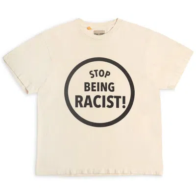 Pre-owned Gallery Dept. Men's  Stop Being Racist T-shirt In Cream