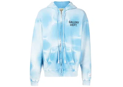 Pre-owned Gallery Dept. Men's  Sun Faded Zip Up Hoodie In Blue