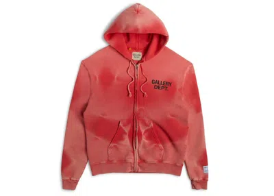 Pre-owned Gallery Dept. Men's  Zip Up Hoodie In Sun Faded Red