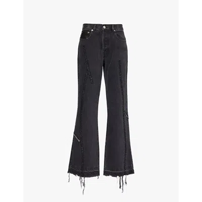 Gallery Dept. Yorke Flared-cuffs Straight-leg Regular-fit Denim Jeans In Washed Black