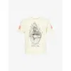 Gallery Dept. Mens The World Is Ours Graphic-print Cotton T-shirt Archival White In Neutral