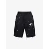 Gallery Dept. Mens Black Art On Display Paint-splatter Cotton-chino Shorts In Black
