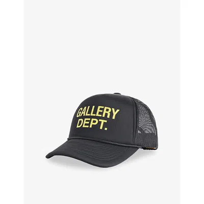 Gallery Dept. Mens Black Logo-print Woven Trucker Cap In Orange