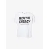 Gallery Dept. Mens Clean White Mental Energy Crewneck Cotton-jersey T-shirt In White