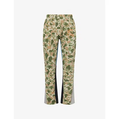 Gallery Dept. Mens Frog Camo Plains Camouflage Flared Cotton Jogging Bottoms In Green