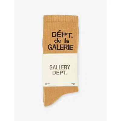 Gallery Dept. Mens Tan French Clean Stretch Cotton-blend Socks In Pattern