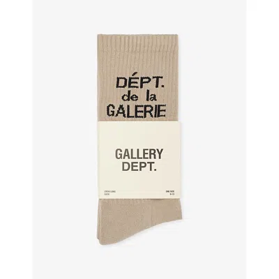 Gallery Dept. Mens Warm Grey French Clean Stretch Cotton-blend Socks In Red