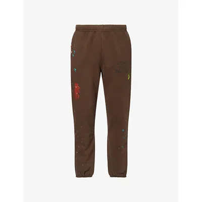 Gallery Dept. Mens Sepia French Logo Cotton Jogging Bottoms Xl In Brown