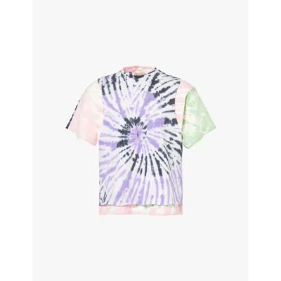 Gallery Dept. Mens Multi Tie Dye Macho Layered Tie-dye Cotton-jersey T-shirt In Purple