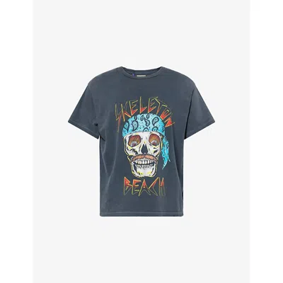 Gallery Dept. Mens Gallery Dept Skeleton Beach Graphic-print Cotton T-shirt In Blue
