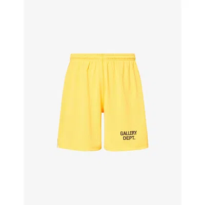 Gallery Dept. Mens Gold Venice Logo-print Woven Court Shorts In Yellow