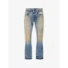 Gallery Dept. Mens Indigo Greased Bleached Denim Jeans In Blue