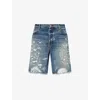 Gallery Dept. Mens Indigo Painted Distressed Denim Shorts In Purple