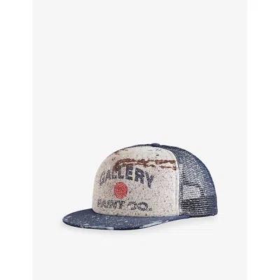 Gallery Dept. Mens Navy / White Alex Hand-paint Woven Baseball Cap In Blue