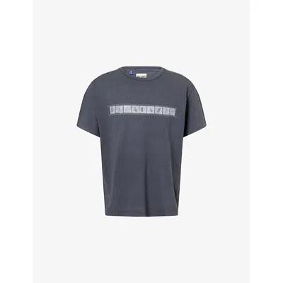 Gallery Dept. Mens Vintage Black Glitter-branding Crewneck Cotton-jersey T-shirt In Gray