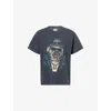 Gallery Dept. Mens Vintage Black Printed Crewneck Cotton-jersey T-shirt Xl In Blue