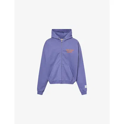 Gallery Dept. Mens Washed Violet 90's Gd Logo Relaxed-fit Cotton-jersey Hoodie In Purple